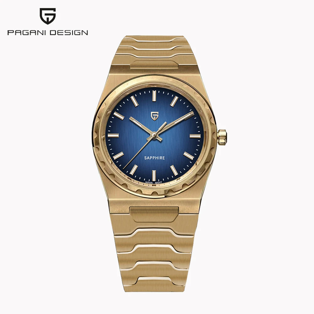 Men’s 37 mm Quartz Dress Watch Sapphire 10 Bar Slim