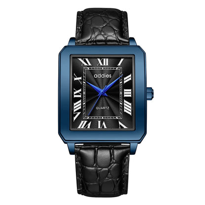 Men’s Rectangular Quartz Watch Stainless Steel Case