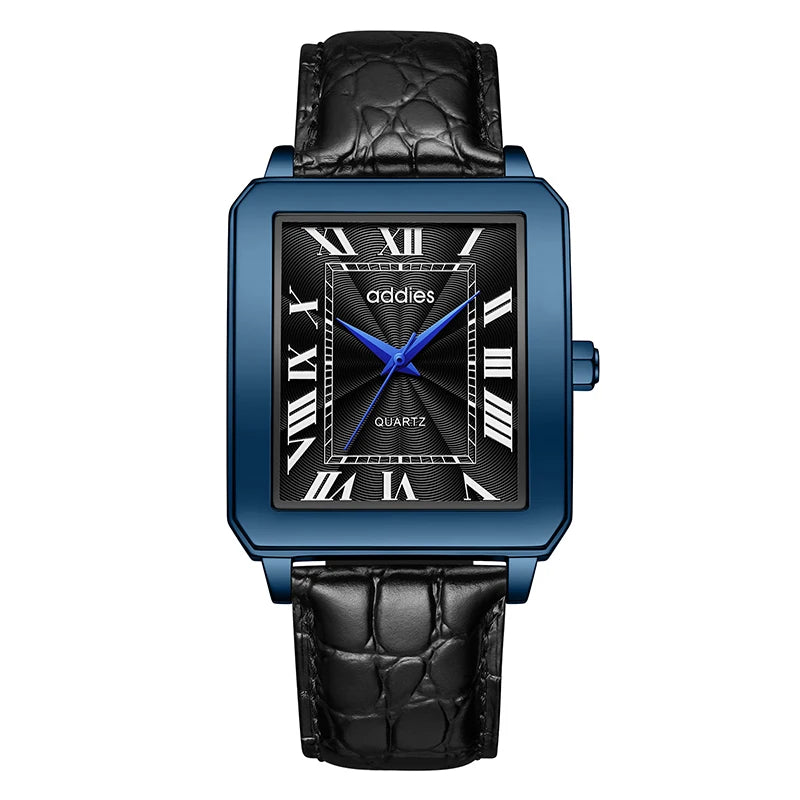 Men’s Rectangular Quartz Watch Stainless Steel Case