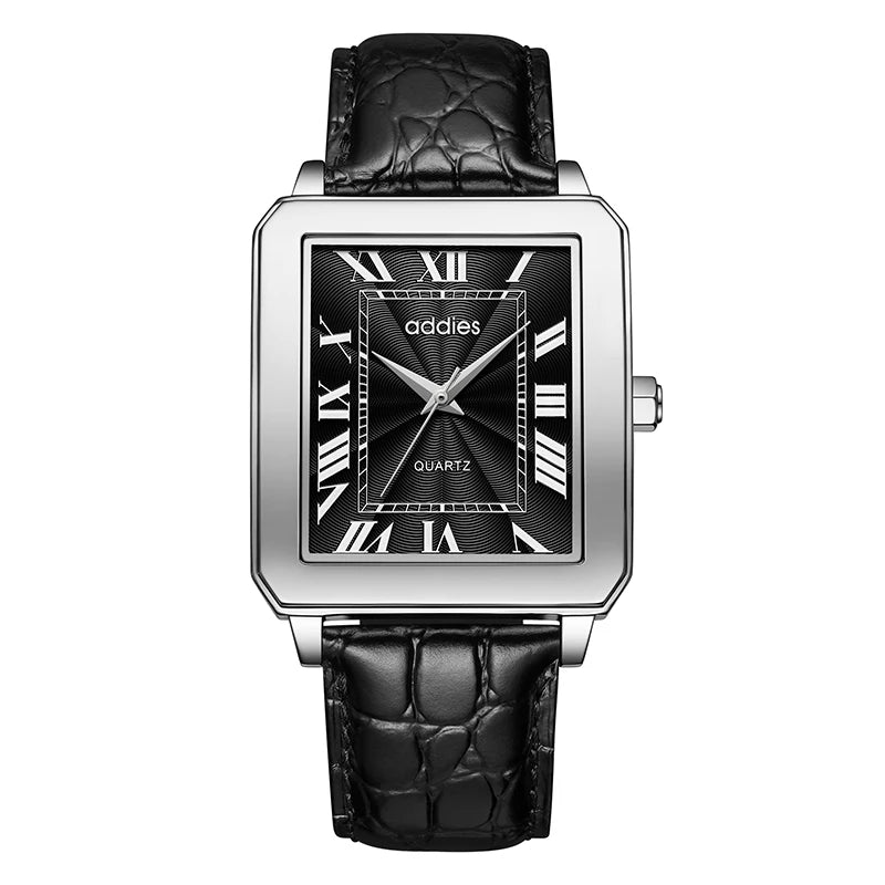 Men’s Rectangular Quartz Watch Stainless Steel Case