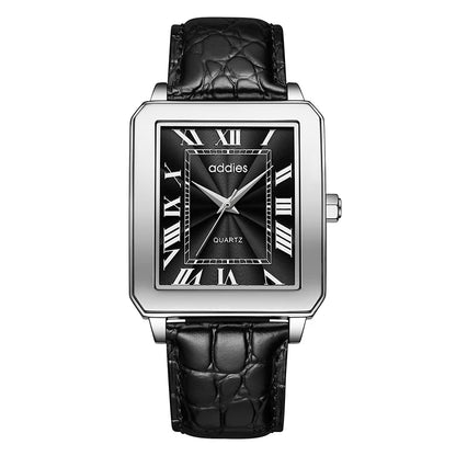 Men’s Rectangular Quartz Watch Stainless Steel Case
