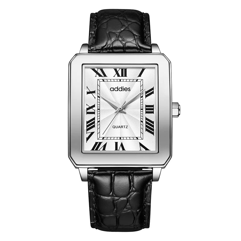 Men’s Rectangular Quartz Watch Stainless Steel Case