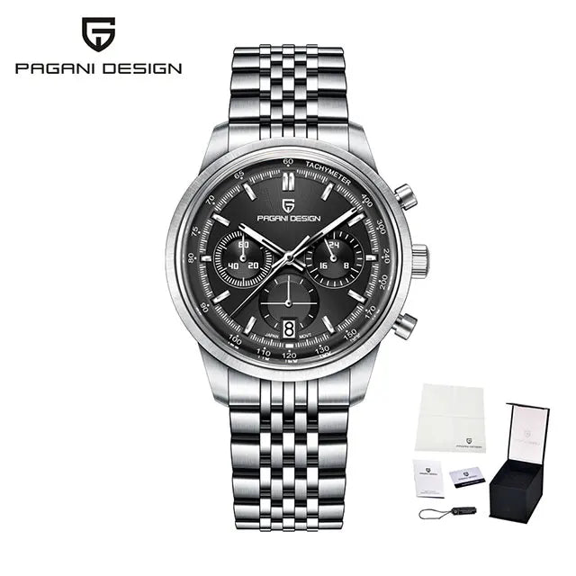 Men’s Quartz Chronograph Watch Stainless Steel 10 Bar