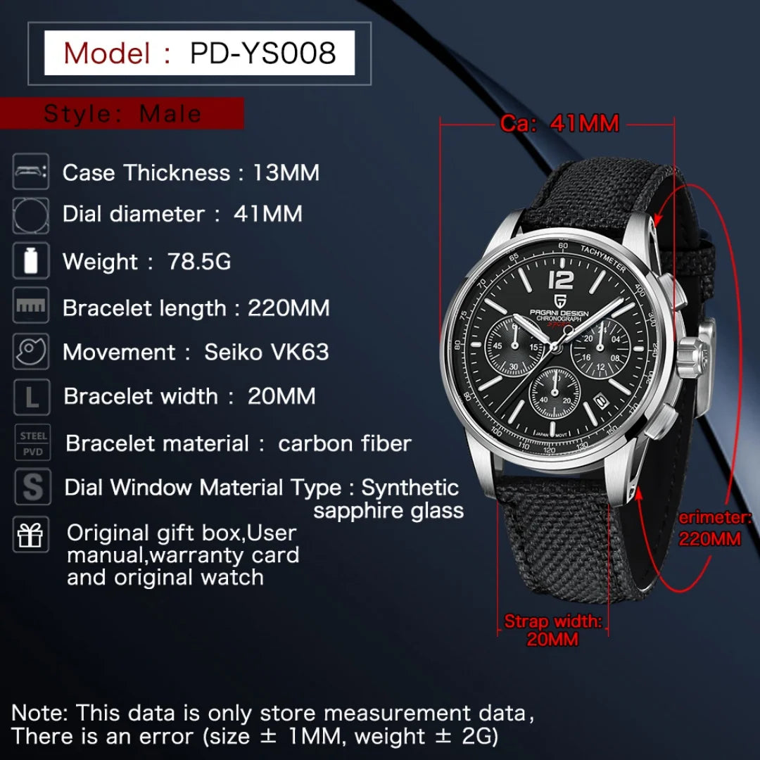 Men’s Quartz Watch With Sapphire Crystal And 10 Bar Water Resistance