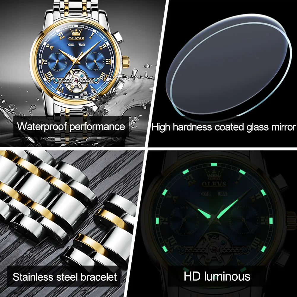 Men's Automatic Skeleton Watch Stainless Steel