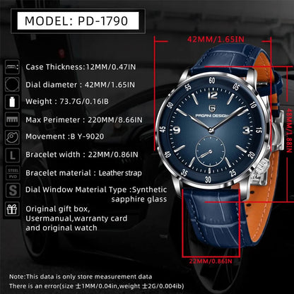 Men's 42 mm Automatic Mechanical Watch 10 Bar Waterproof