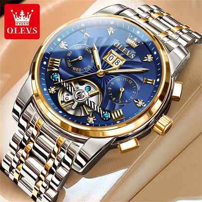 Men's Automatic Skeleton Watch With Tourbillon Display