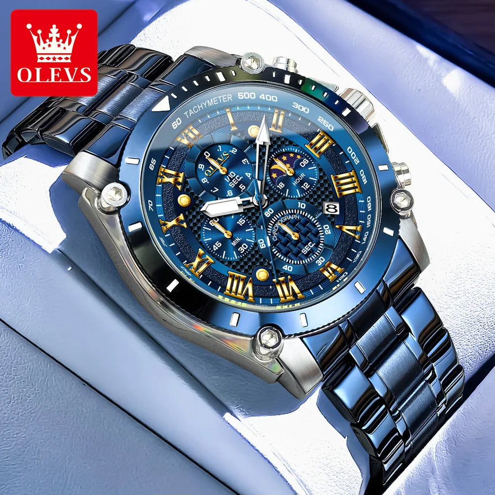Men’s Stainless Steel Chronograph Watch – Waterproof