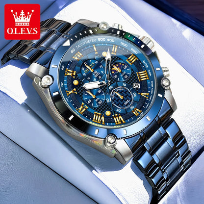 Men’s Stainless Steel Chronograph Watch – Waterproof