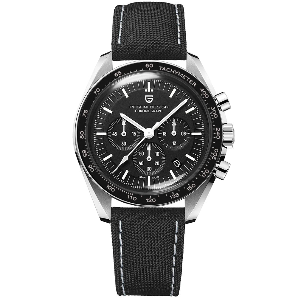 Men’s Luxury Chronograph Watch Quartz Moonphase Style