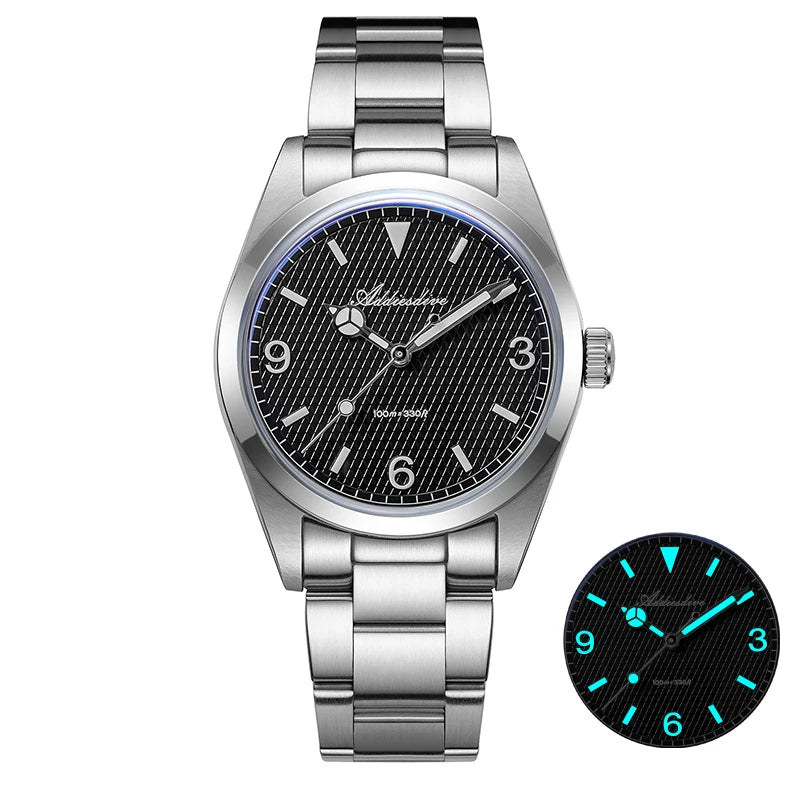 Men’s Luxury Quartz Watch Bubble Crystal 100m Luminous