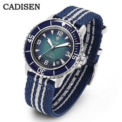 Automatic Diver Watch with Canvas Strap – 10Bar, Luminous