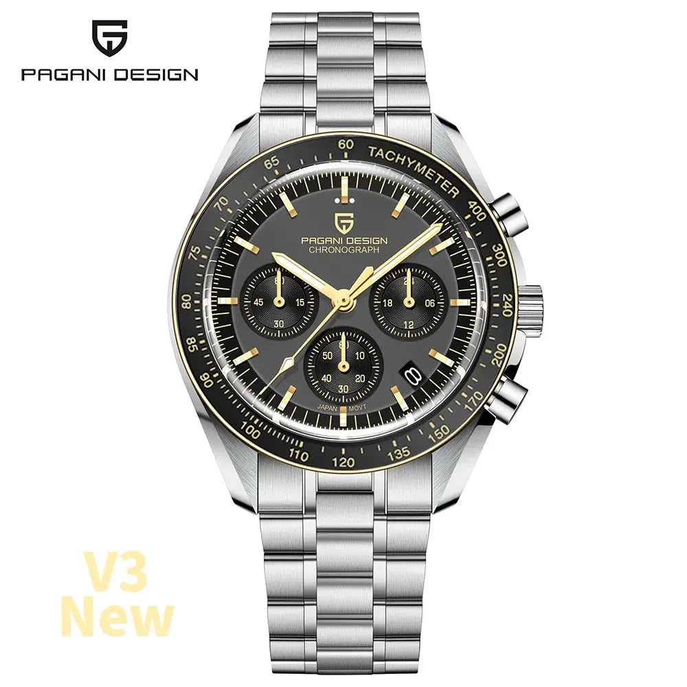 Men’s Chronograph Quartz Watch Sapphire 100M Waterproof