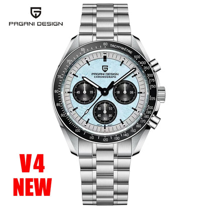 Men’s Retro Moon Chronograph Watch Quartz Stainless Steel