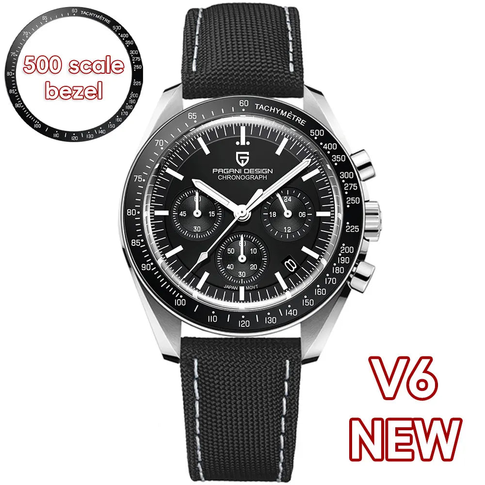 Men’s Moonwatch Style Chronograph Quartz Watch Sapphire