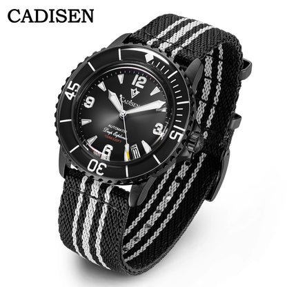 Automatic Diver Watch with Canvas Strap – 10Bar, Luminous