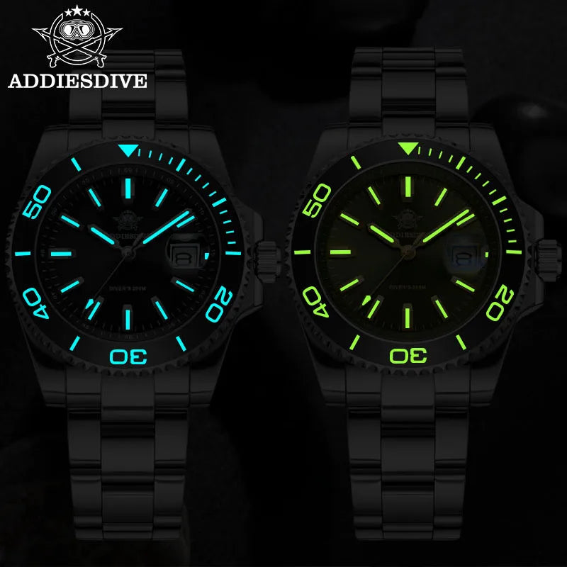 Men's 41mm Diver Quartz Watch 200m Waterproof Luminous