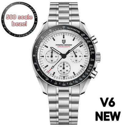 Men’s Retro Moon Chronograph Watch Quartz Stainless Steel