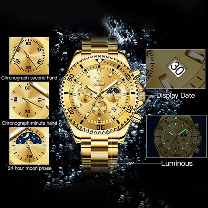 Men's Luxury Chronograph Watch With Moon Phase