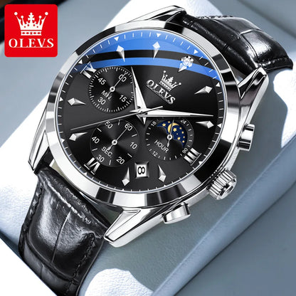 Men’s Chronograph Dress Watch With Moon Phase Display