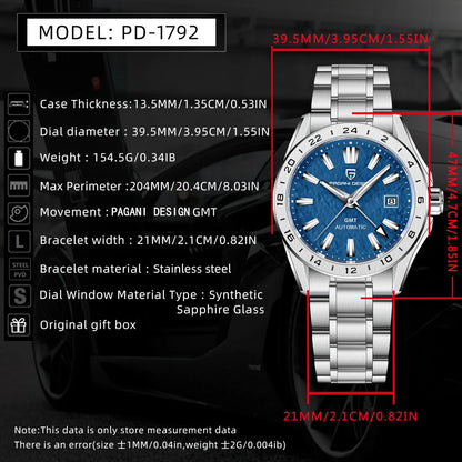 Men’s Automatic GMT Watch 40 mm Sapphire Crystal