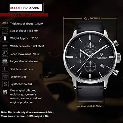 Men’s Chronograph Quartz Watch Sapphire Crystal 3Bar