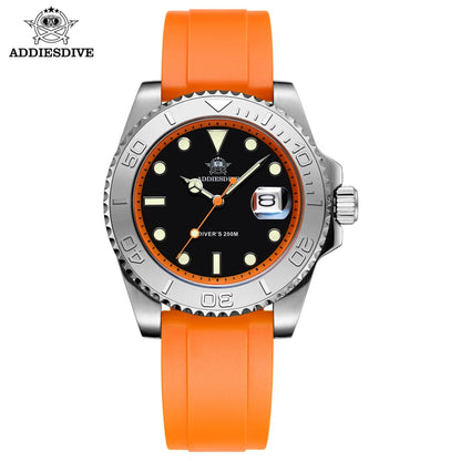 41mm Quartz Dive Watch 200m – Luminous Dial & Rubber Strap