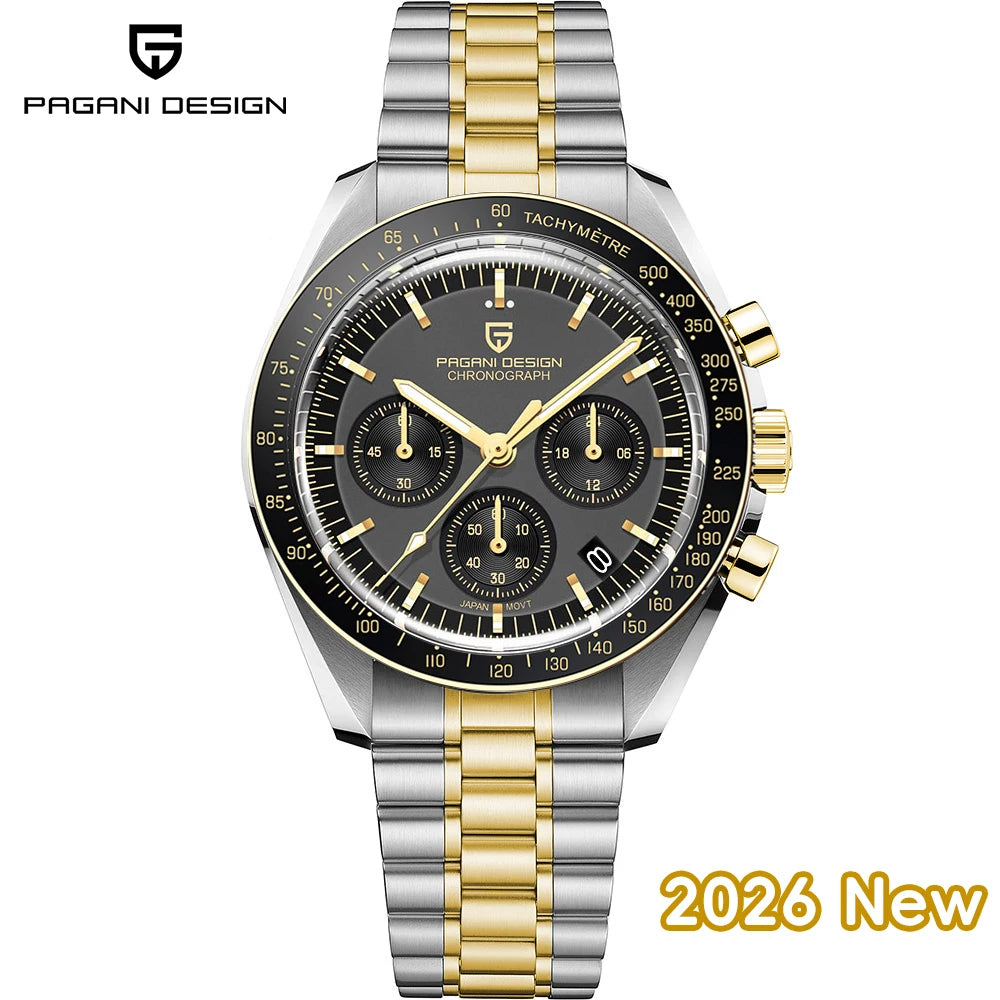 Men’s Chronograph Quartz Watch Sapphire 100M Waterproof