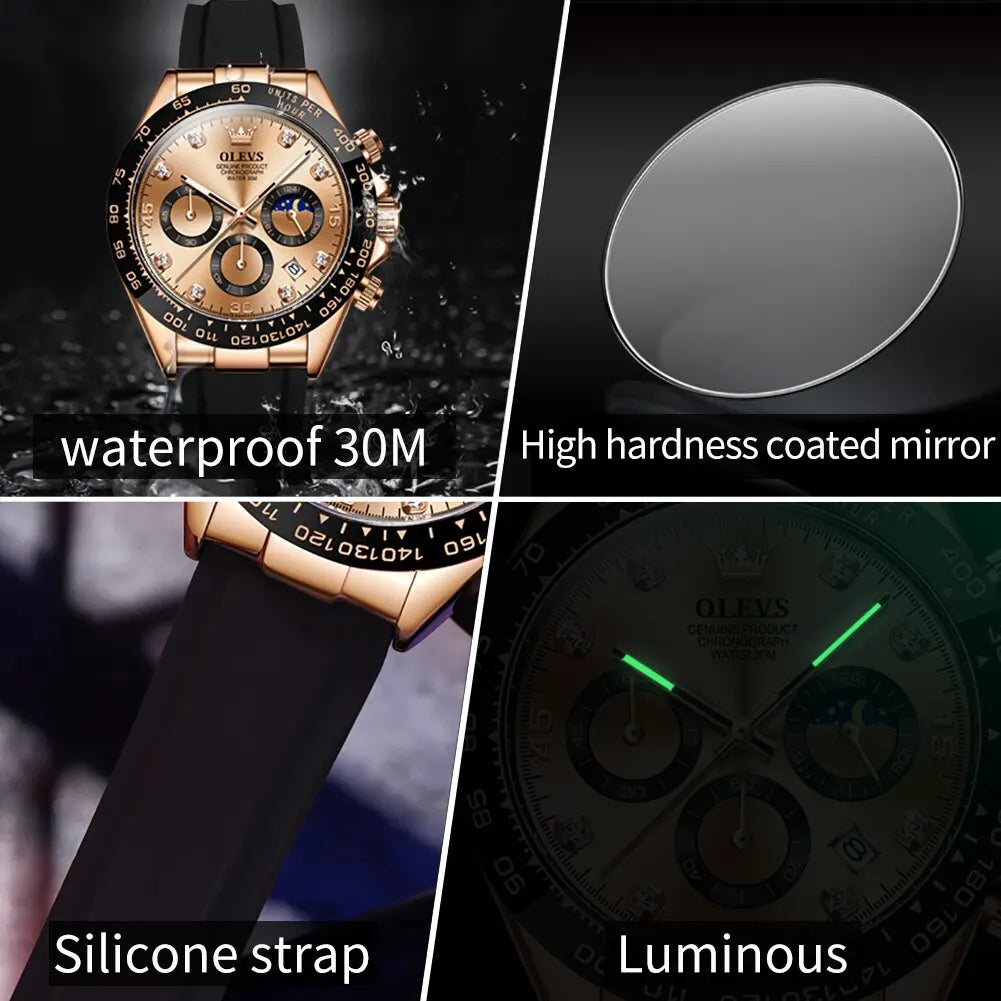 Men's Luminous Chronograph Quartz Sport Watch