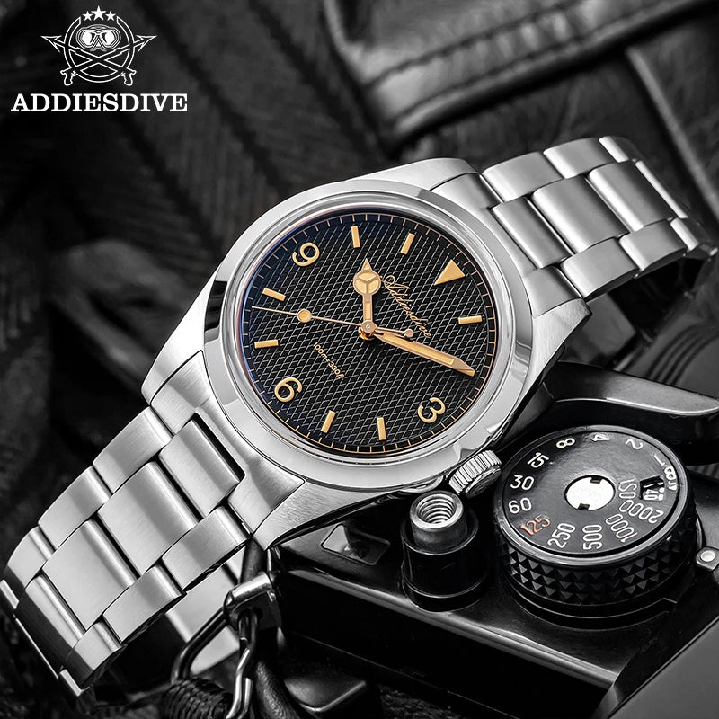 Men’s Luxury Quartz Watch Bubble Crystal 100m Luminous