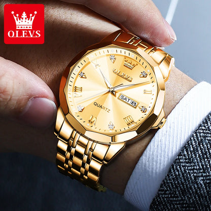 Men’s Luxury Quartz Watch With Date & Week Display