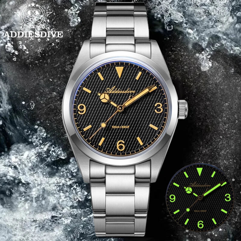 Men’s Luxury Quartz Watch Bubble Crystal 100m Luminous