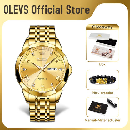 Men’s Luxury Quartz Watch With Date & Week Display
