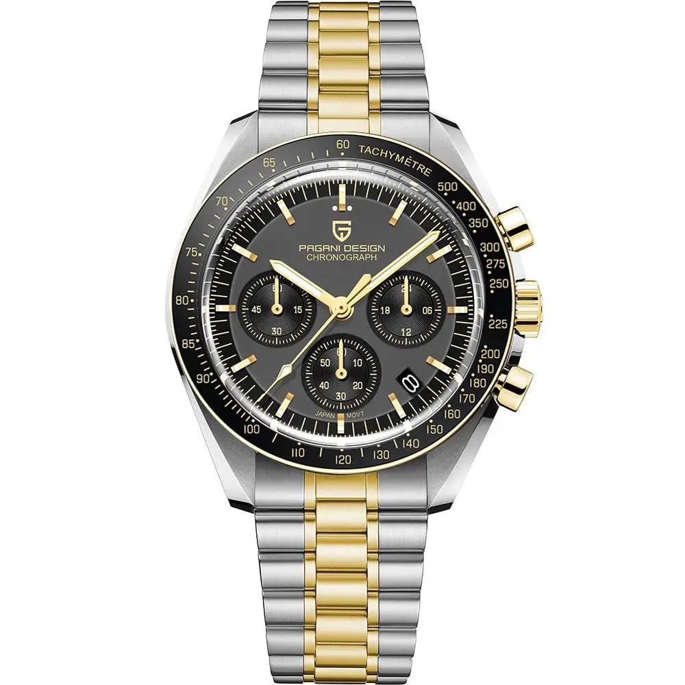 Men’s Luxury Chronograph Watch Quartz Moonphase Style