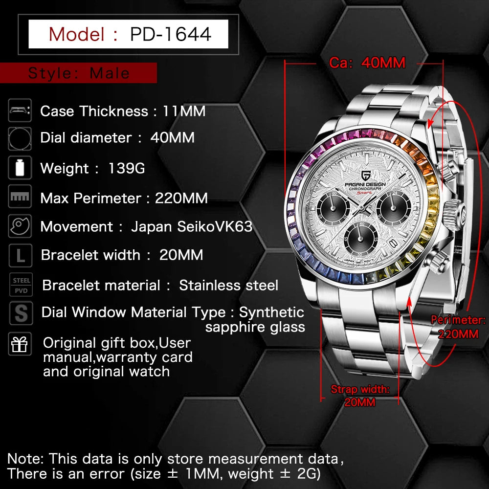 Men's Stainless Steel Quartz Dive Watch With Sapphire