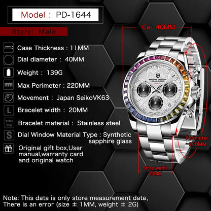 Men's Stainless Steel Quartz Dive Watch With Sapphire
