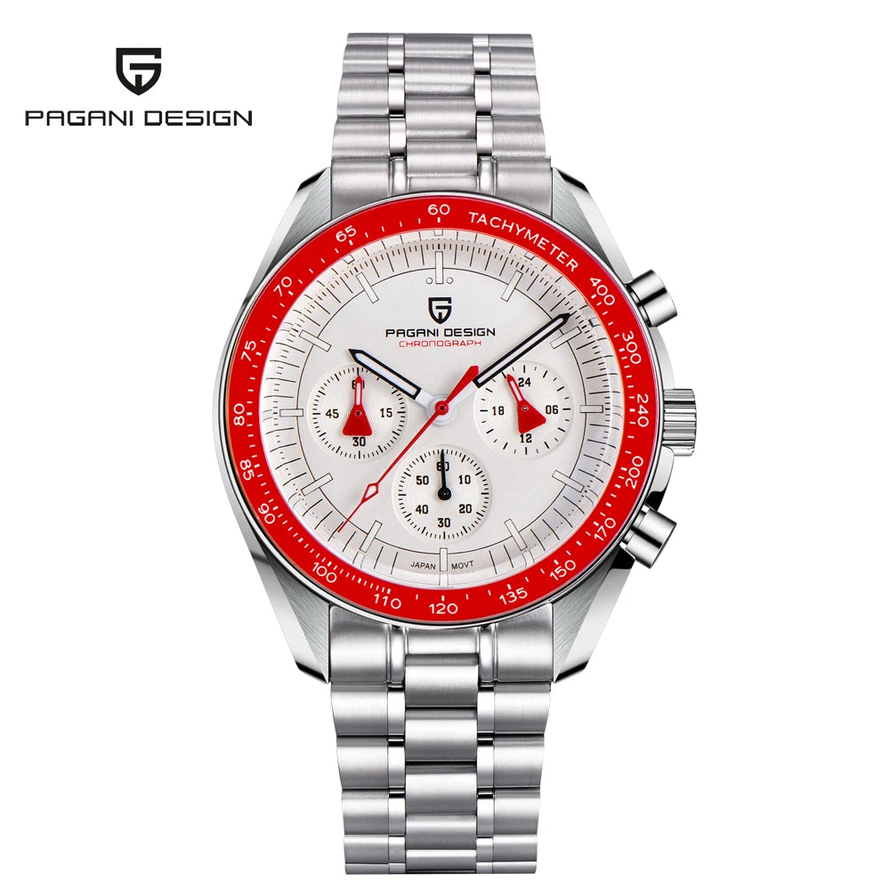 Men’s Luxury Chronograph Watch Quartz Moonphase Style