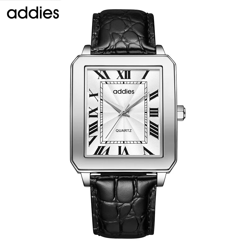 Men’s Rectangular Quartz Watch Stainless Steel Case