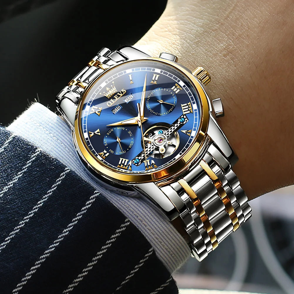 Men's Automatic Skeleton Watch Stainless Steel