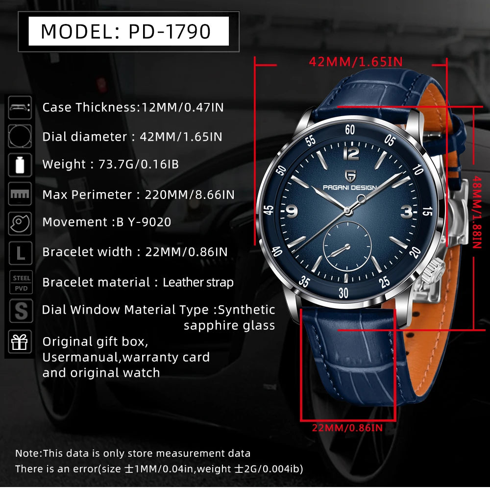 Men’s Mechanical Dive Watch 42 mm Sapphire 10 Bar