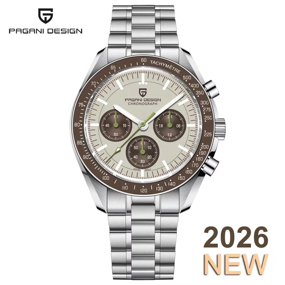 Men’s Luxury Chronograph Watch Quartz Moonphase Style