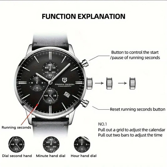 Men’s Chronograph Quartz Watch Sapphire Crystal 3Bar