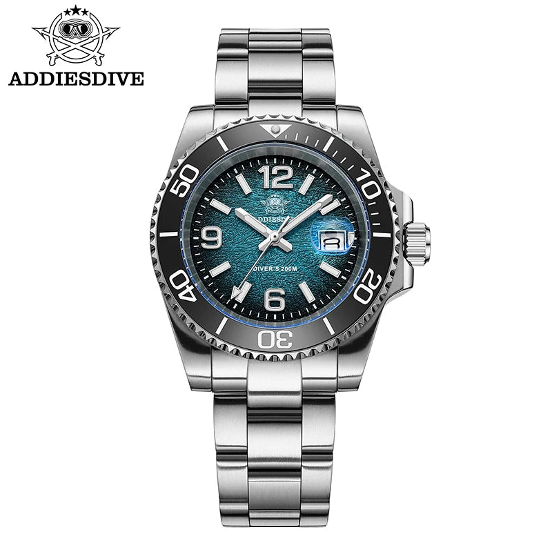 41mm Stainless Steel Dive Watch Quartz 200m Luminous
