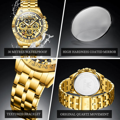 Men’s Skeleton Stainless Steel Chronograph Watch