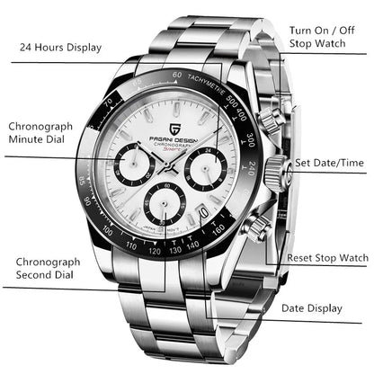 Men’s Chronograph Sport Watch Sapphire Crystal 100M
