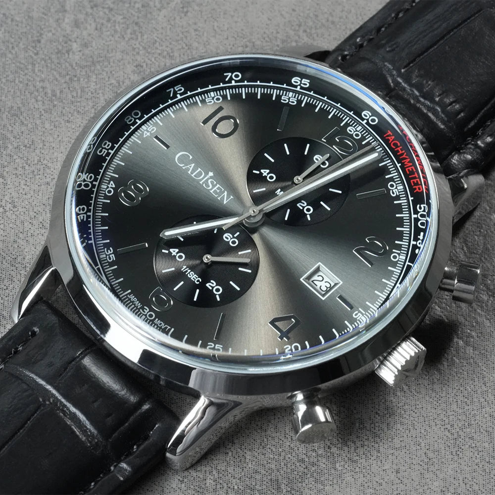 Men’s Chronograph Quartz Watch Sunburst Dial 5ATM