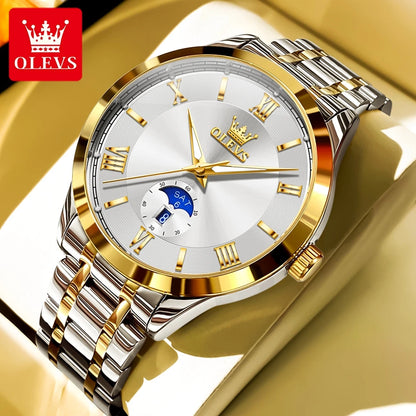 Men’s Stainless Steel Quartz Watch With Day-Date Dial