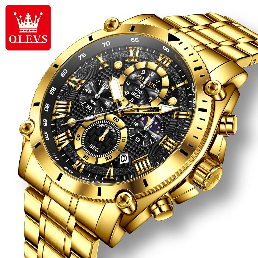 Men’s Stainless Steel Chronograph Watch – Waterproof