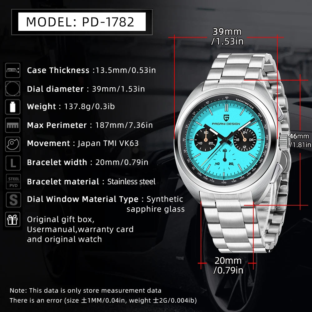 Men’s Racing Chronograph Watch Quartz Stainless Steel