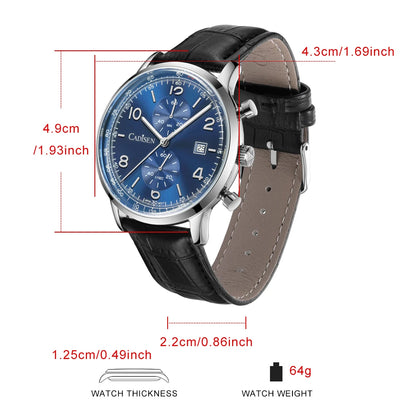Men’s Chronograph Quartz Watch Sunburst Dial 5ATM